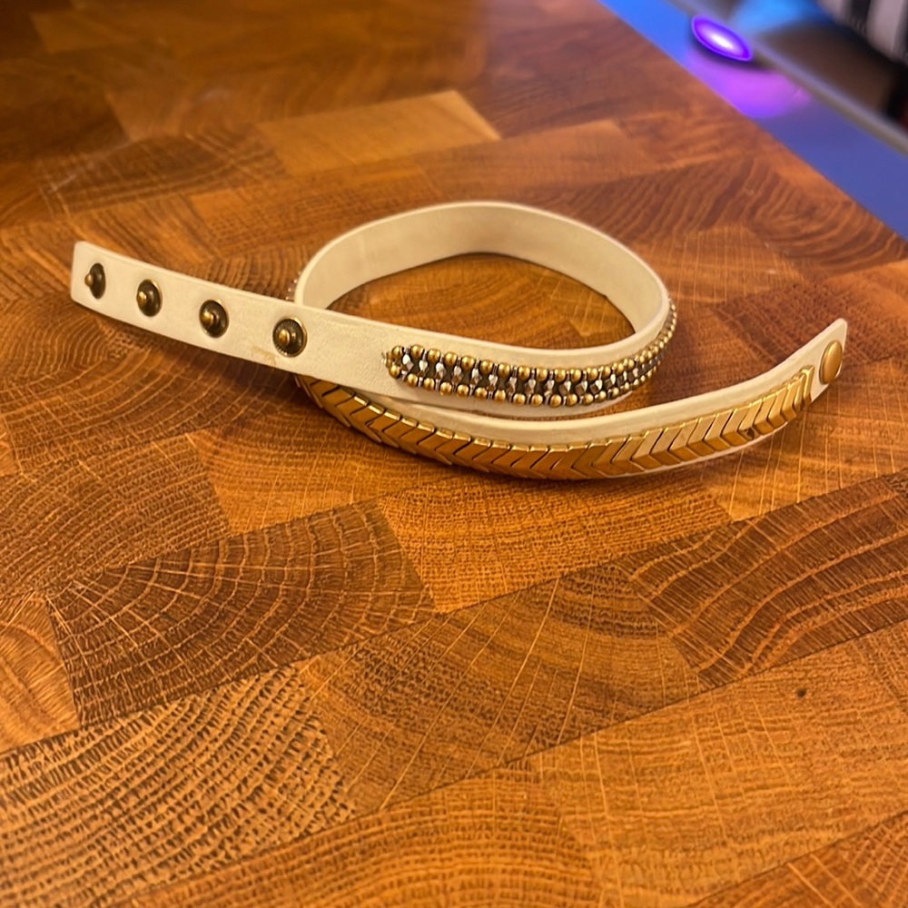 White and Gold Stella & Dot Wrap Bracelet - Used, Good Condition!!